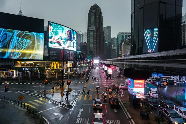 Bukit Bintang junction with the monorail line overhead