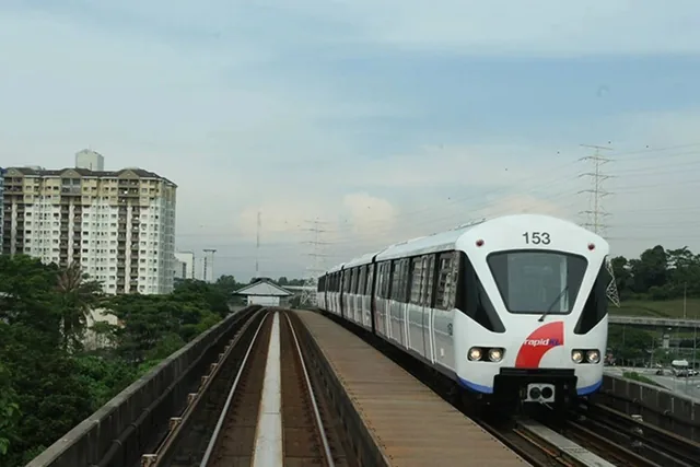 A Kelana Jaya Line LRT train, the rail link that runs through Petaling Jaya