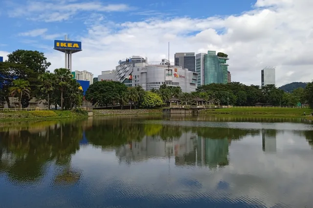 Lake in Taman Bandar Mutiara Damansara, with IKEA Damansara beyond