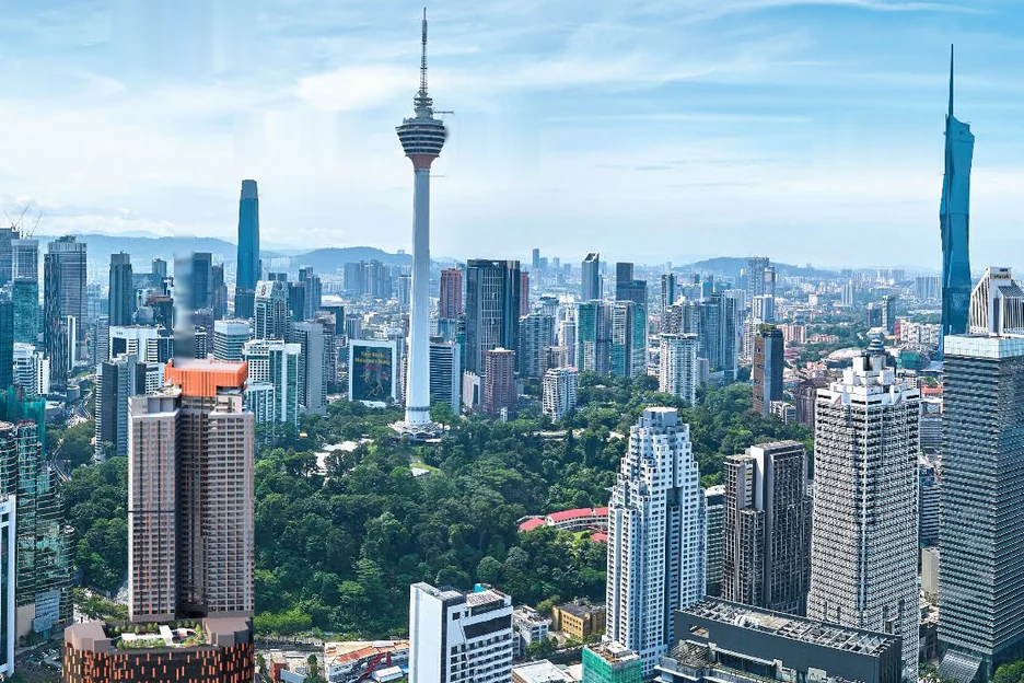 Aerial view of Centrix The Station KLCC beside KL Forest Eco Park in KL City Centre