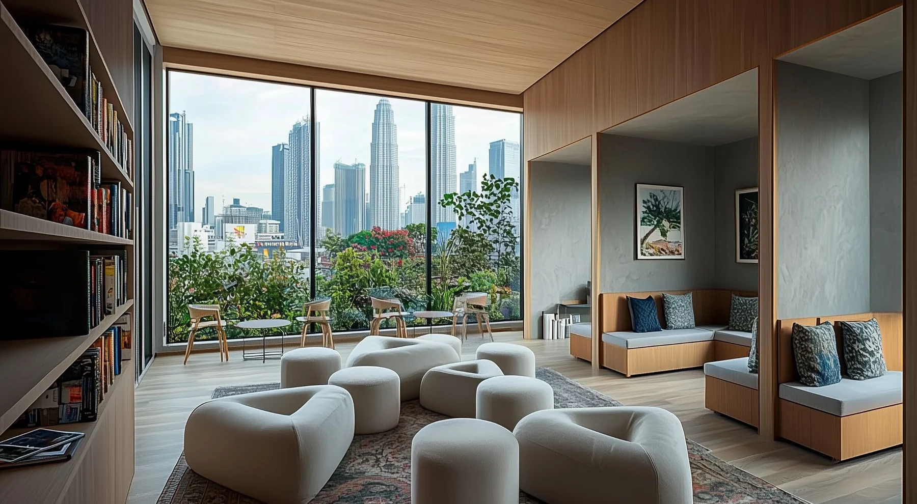 Storypedia reading room facing the Petronas Twin Towers, Centrix The Station KLCC