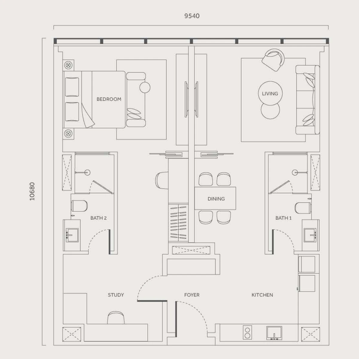 CloutHaus Residences Type B floor plan