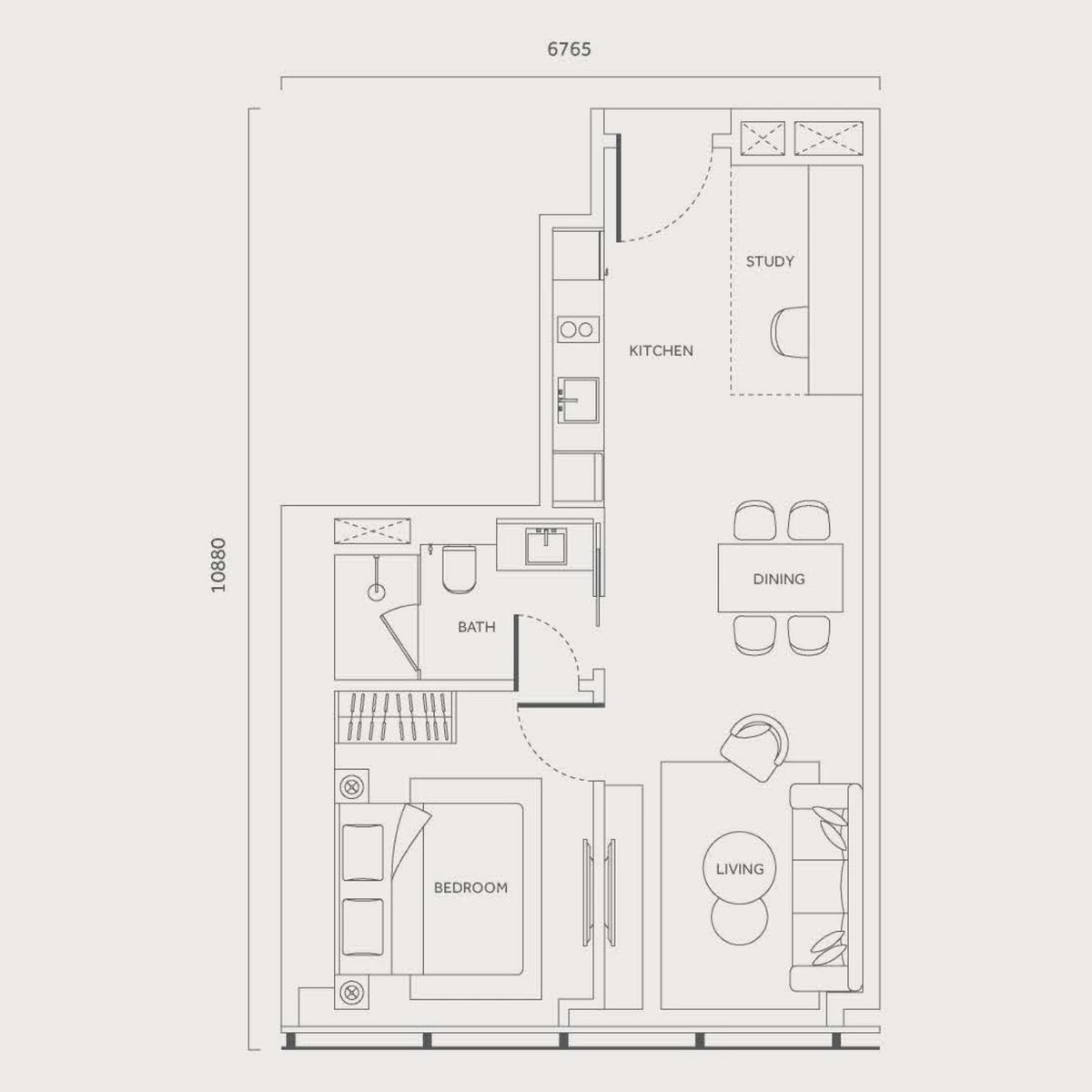 CloutHaus Residences Type K floor plan