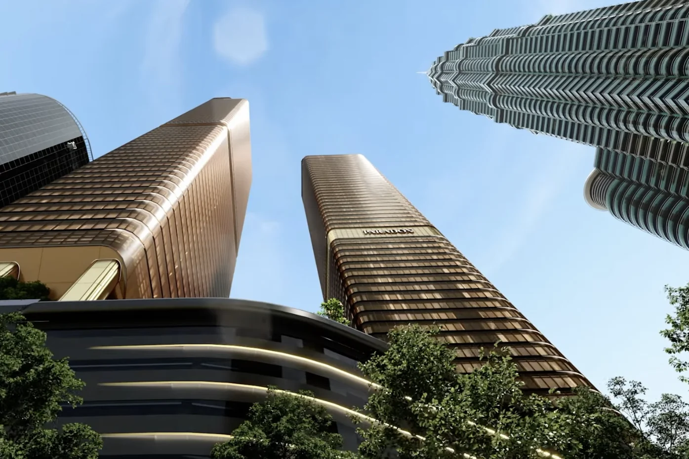 CloutHaus Residences towers on Jalan P. Ramlee, opposite the Petronas Twin Towers