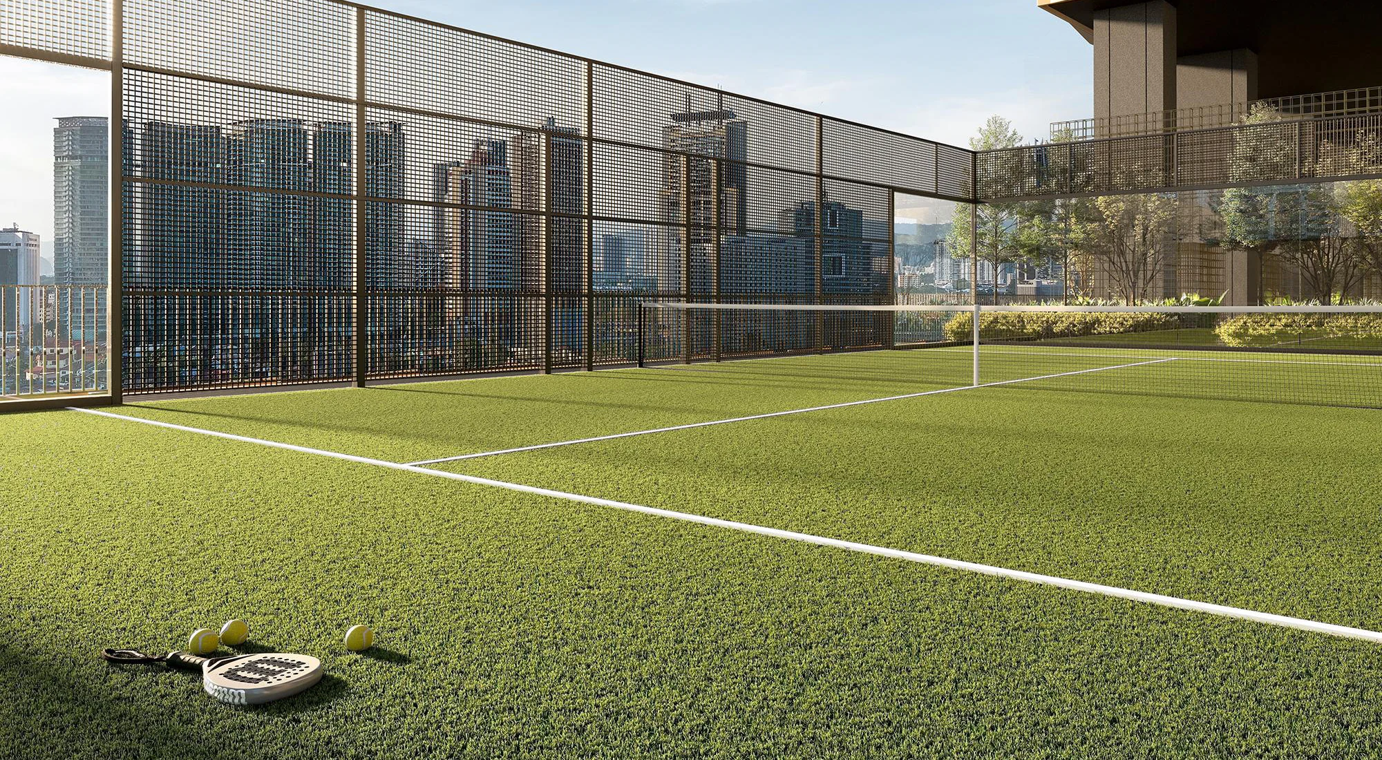 The padel court on the Play Deck of Divine KLCC