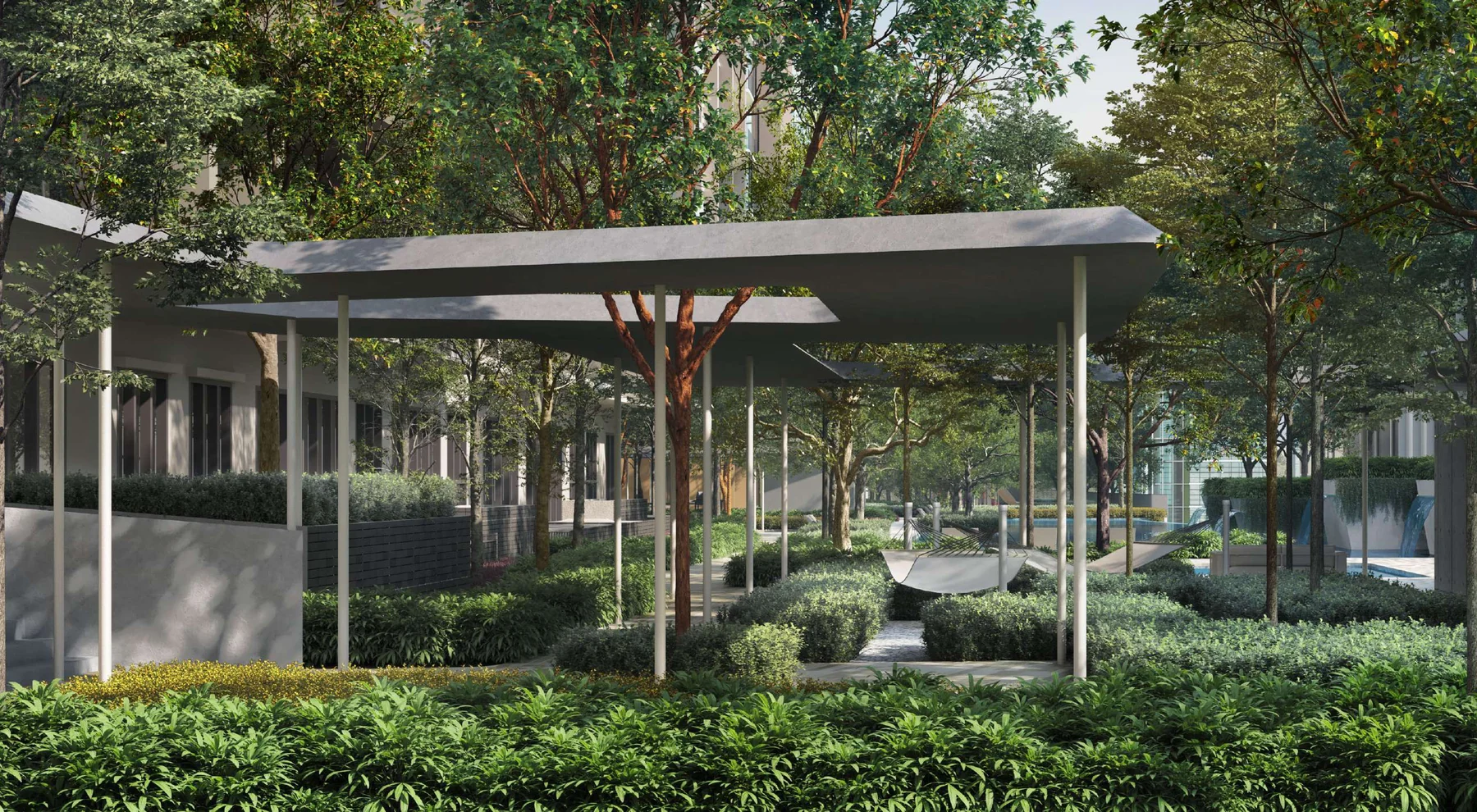 The hammock garden pavilion at Enlace Suites II