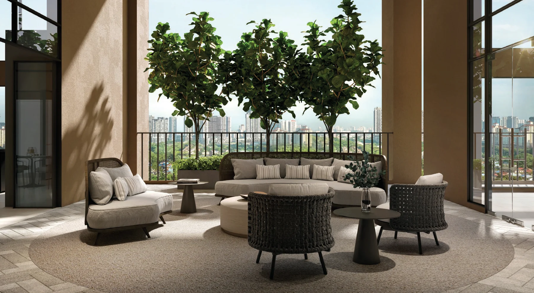 The terrace lounge at Enlace Suites II