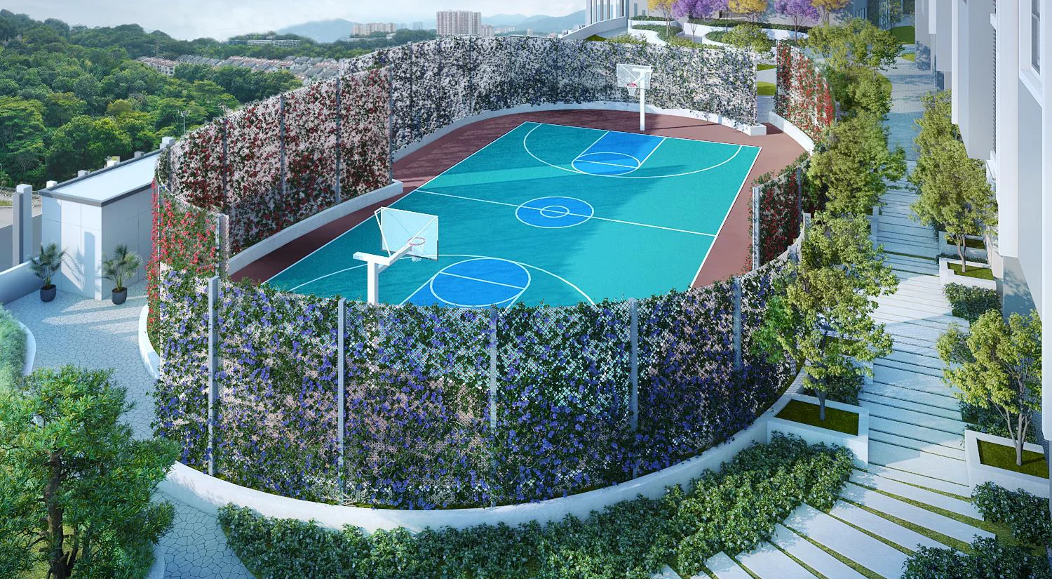 The basketball and futsal court at ForestHill Residences