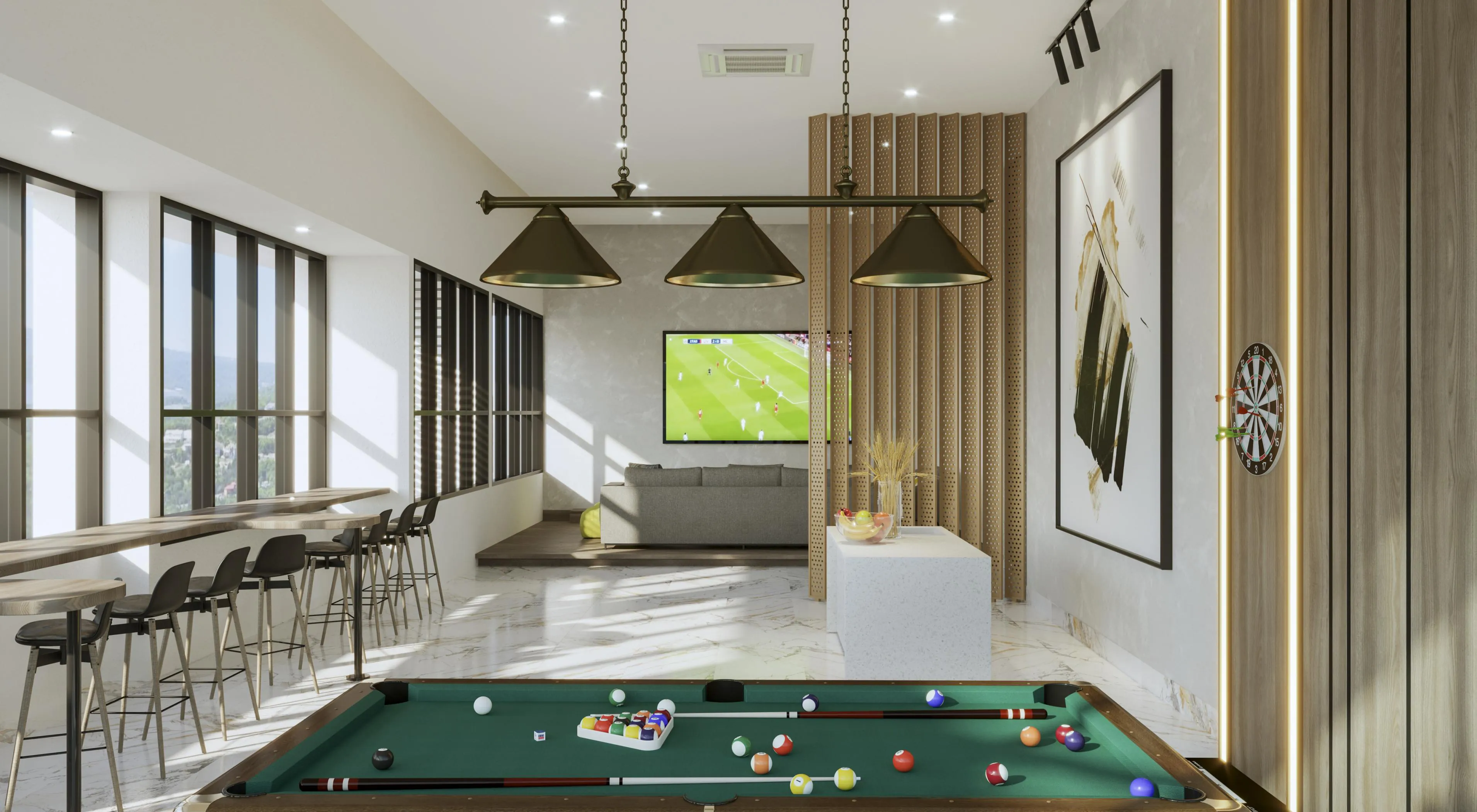 The games room at ForestHill Residences