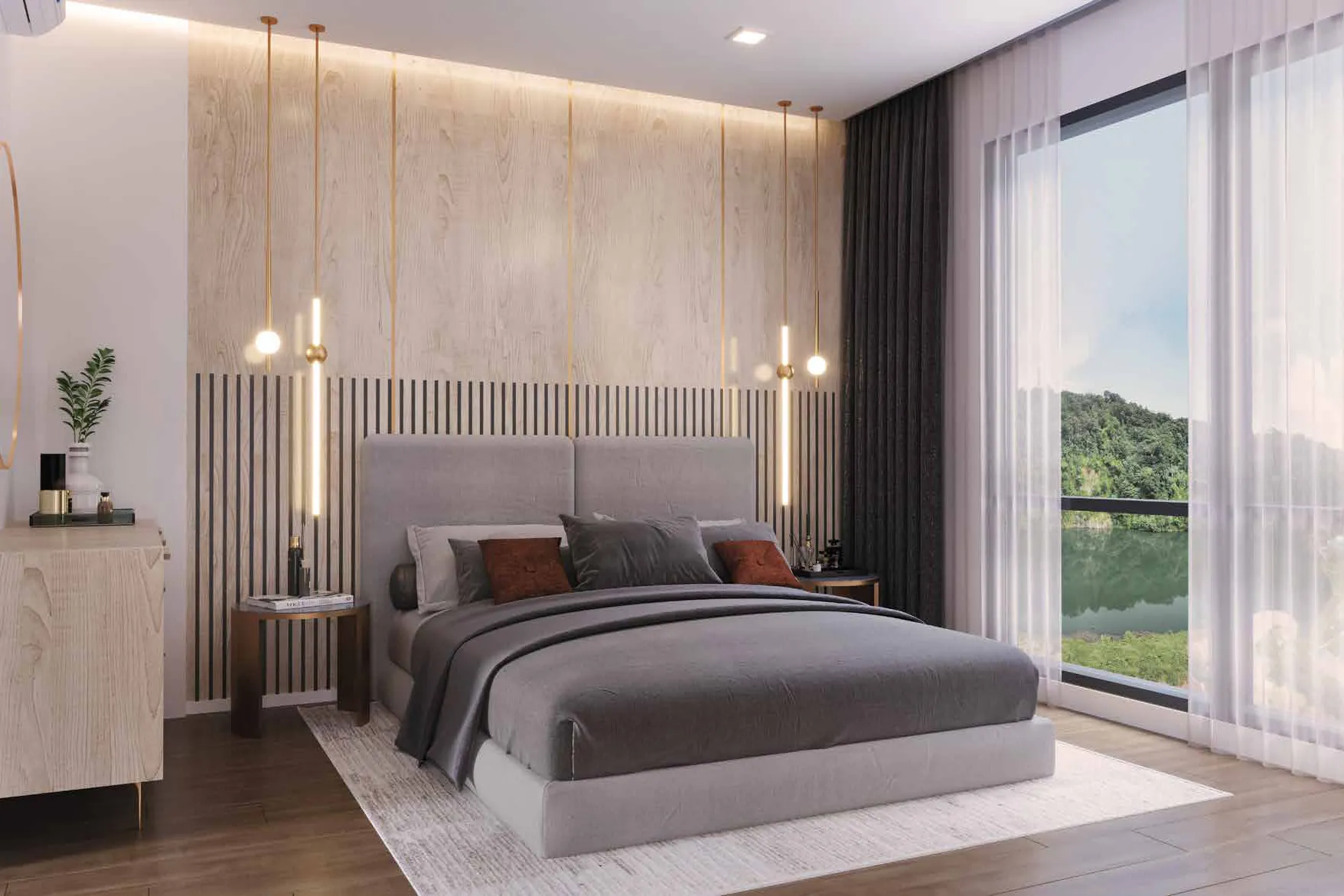 A ForestHill Residences master bedroom facing the hill