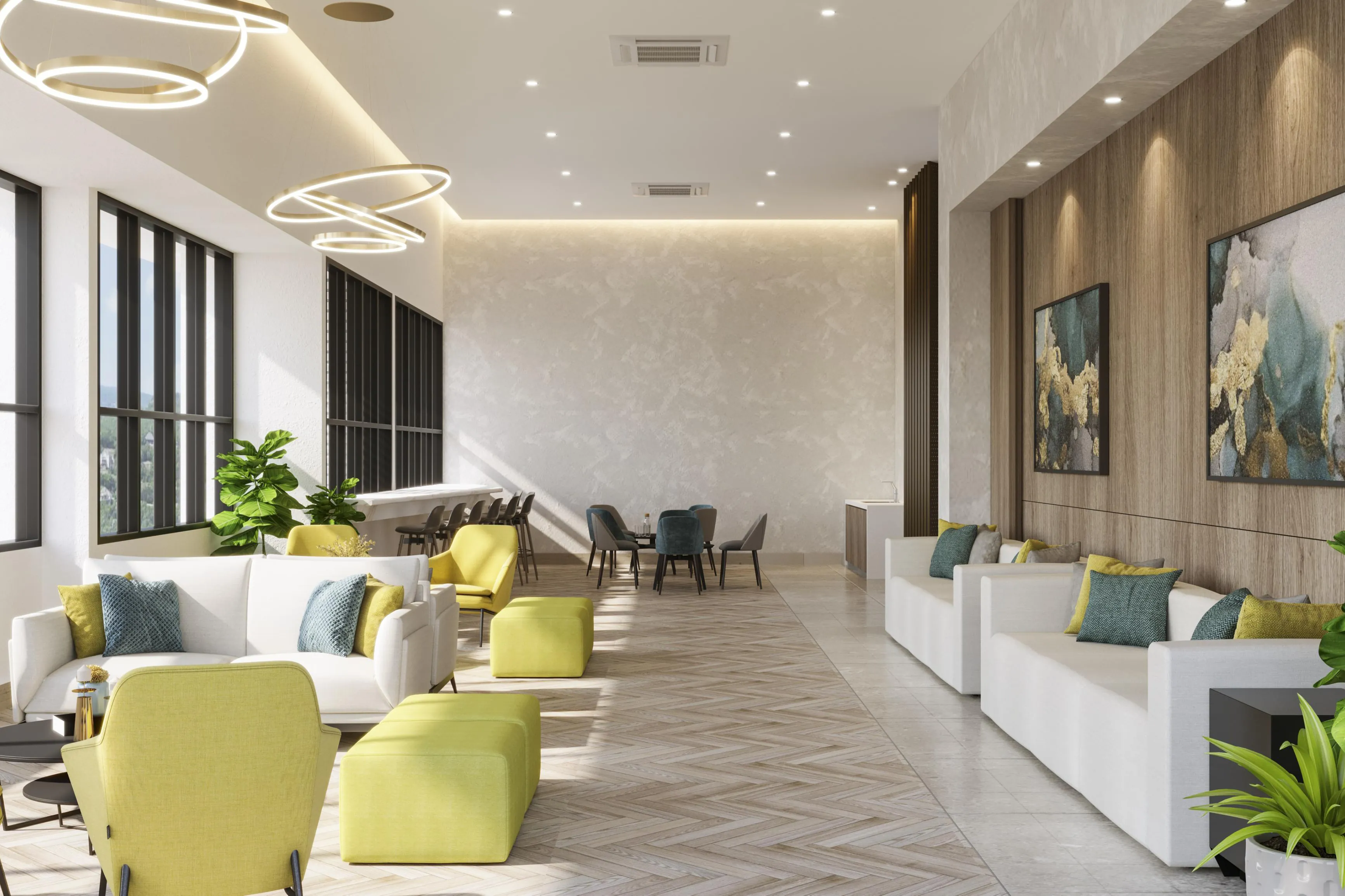 A residents' lounge at ForestHill Residences