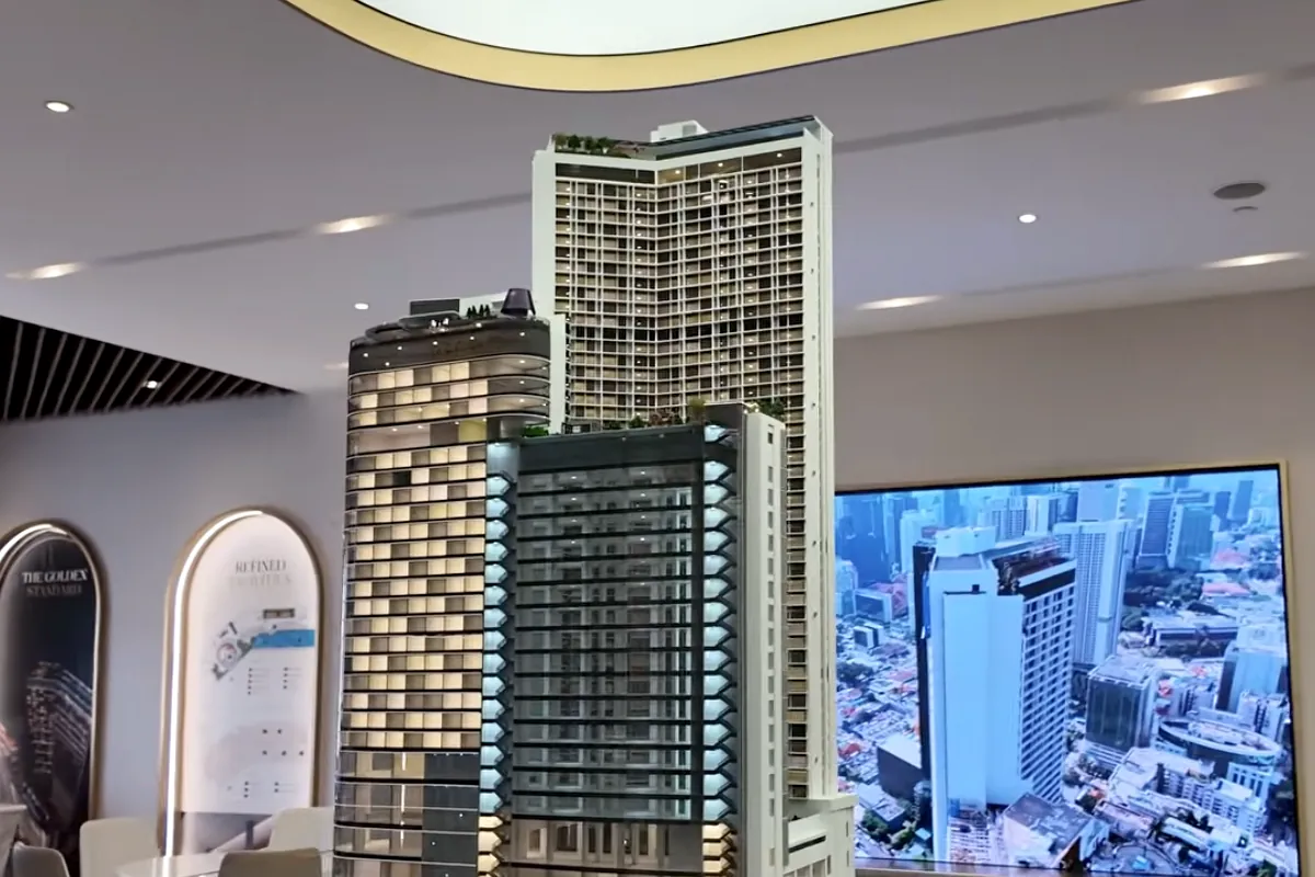 Scale model of Golden Crown Residence and Menara Golden Eagle at the showroom