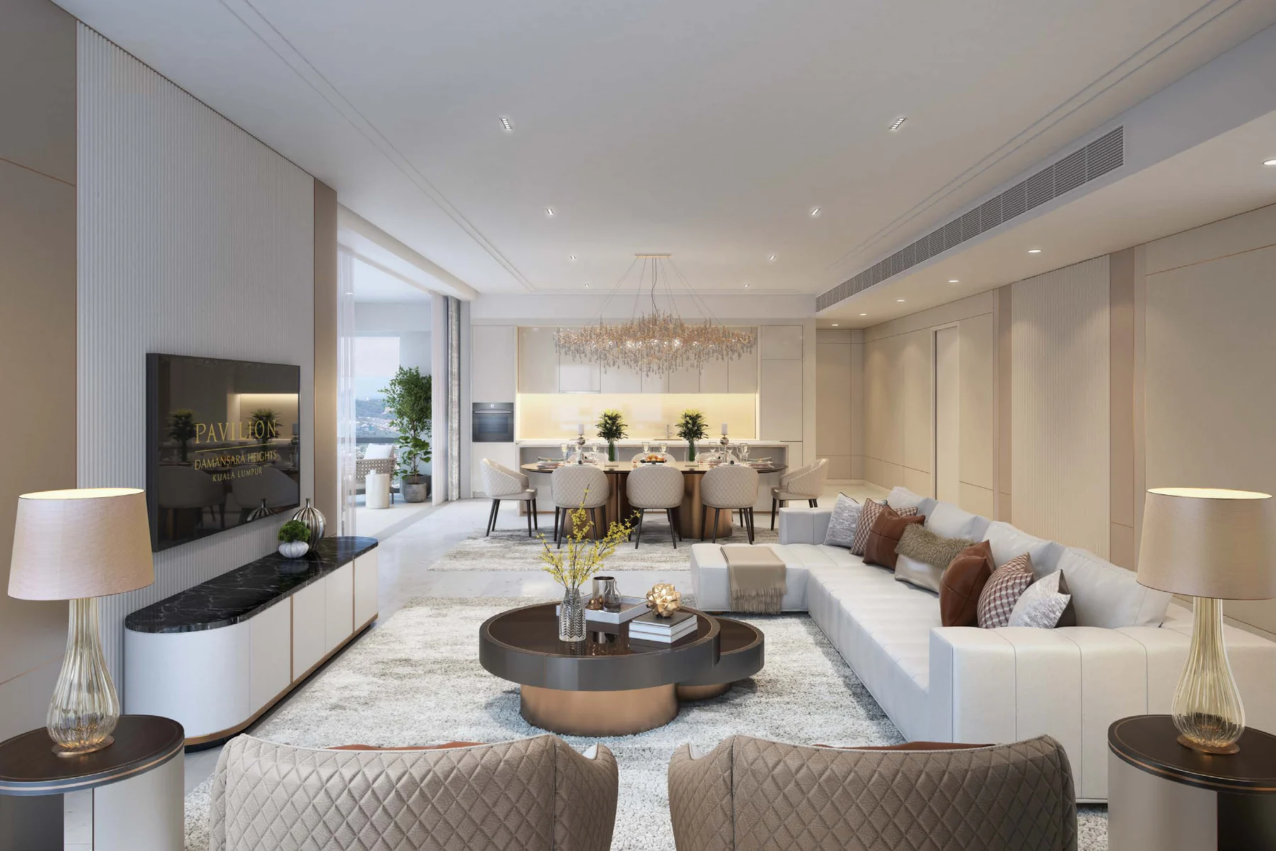 Imperial Residences Damansara Heights living and dining room, artist’s impression