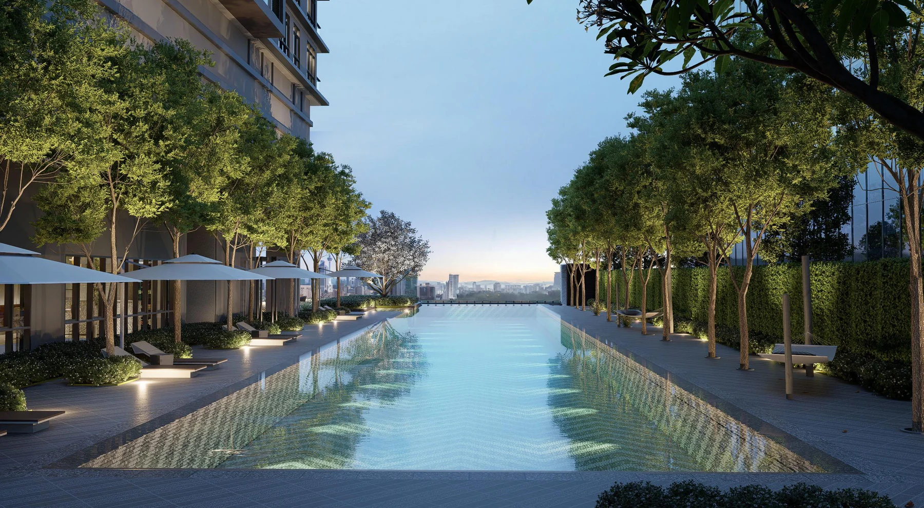 The 50-metre infinity lap pool on Level 8 of Khaya Residences