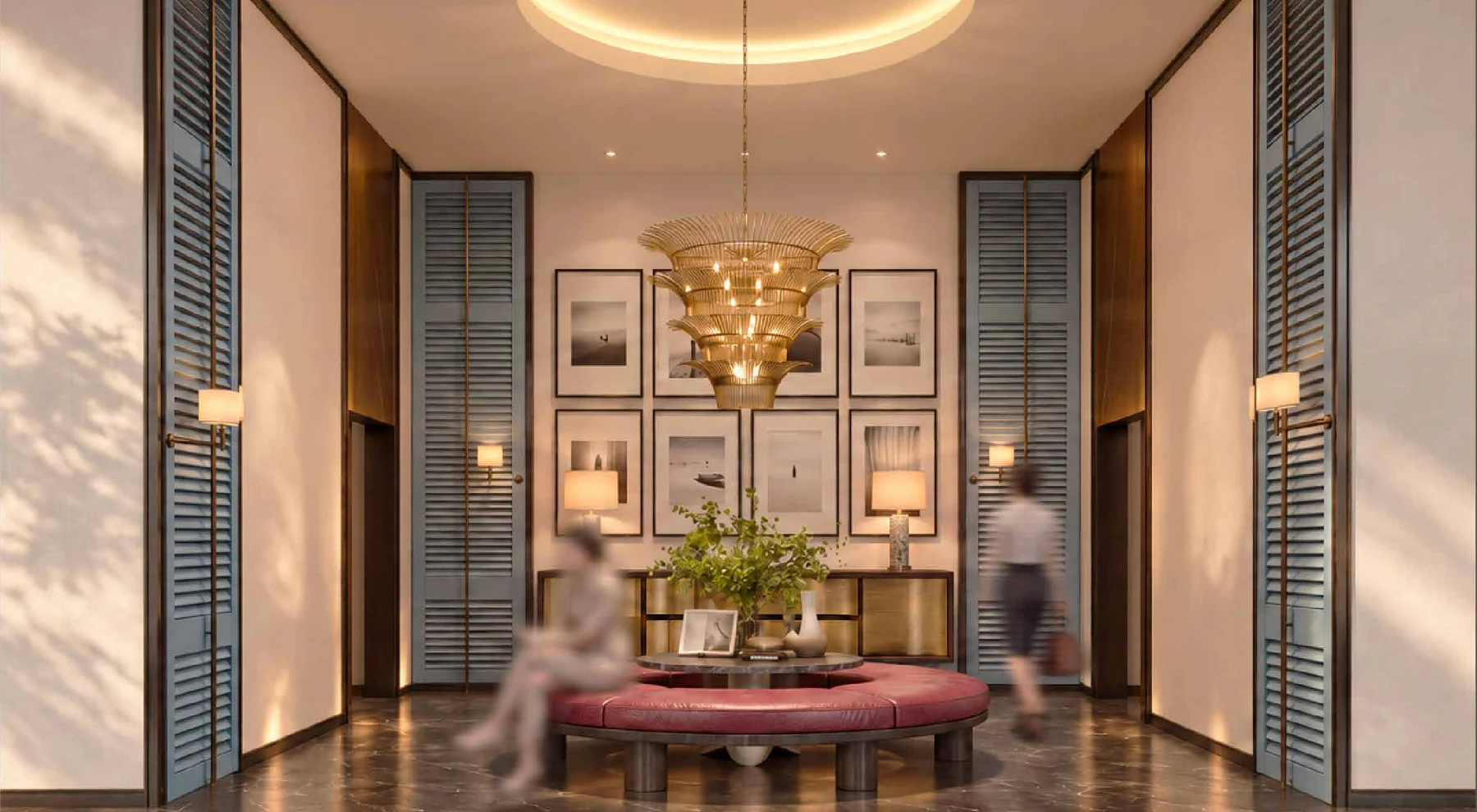 The lift lobby at MABA Suitez