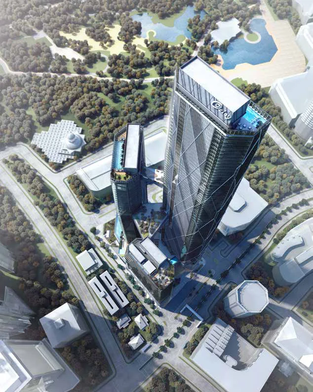 Oxley Towers from above, next to KLCC Park