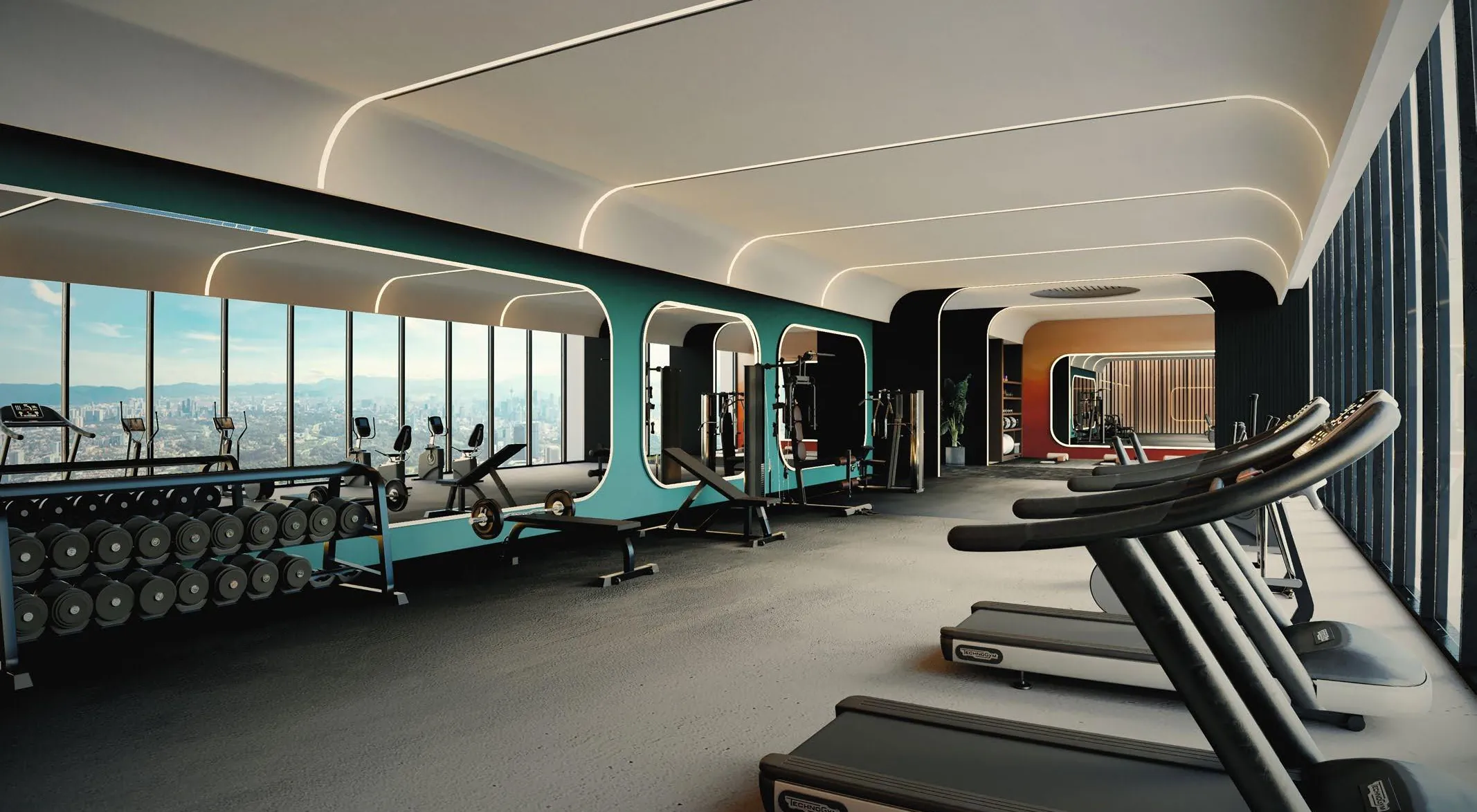 The Level 61 sky gym at Parkside Residences