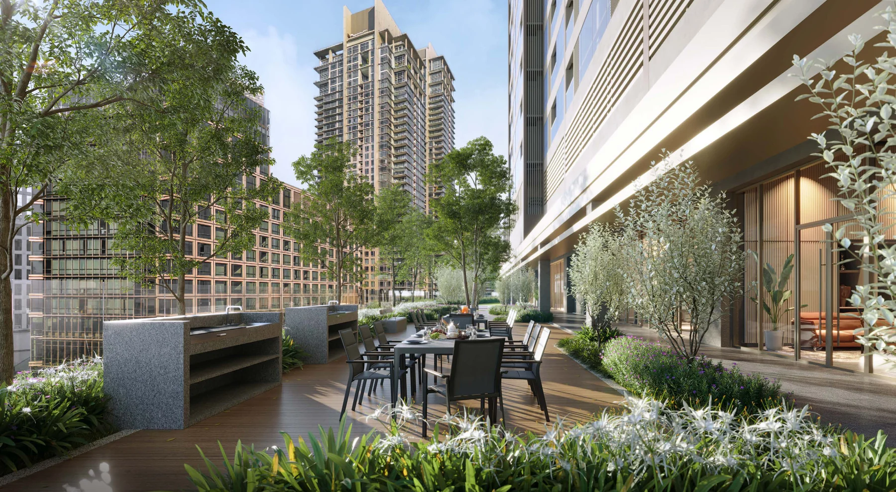 Courtyard Garden BBQ deck on Level 12 at Pavilion Square