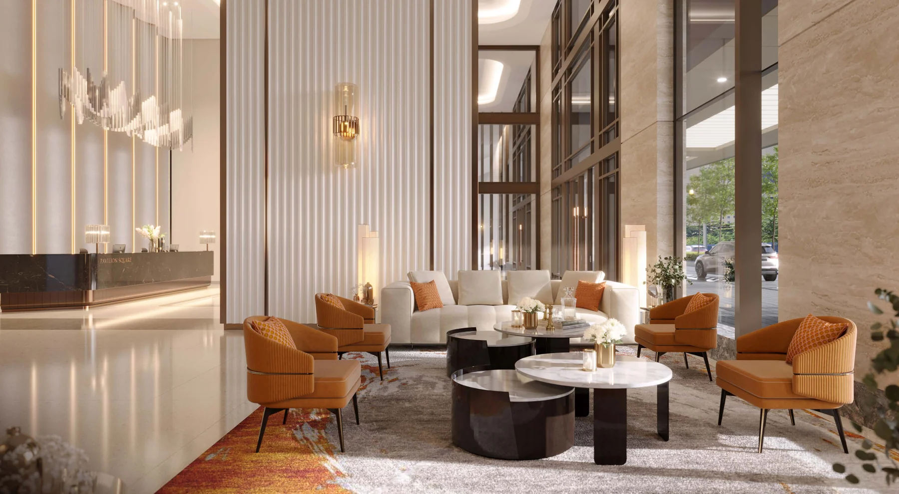 Waiting lounge in the Grand Lobby on Level 1, Pavilion Square