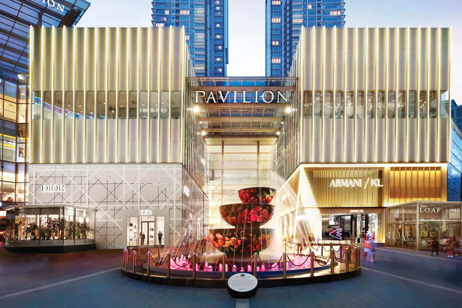 Pavilion Kuala Lumpur shopping mall entrance, next to Pavilion Square