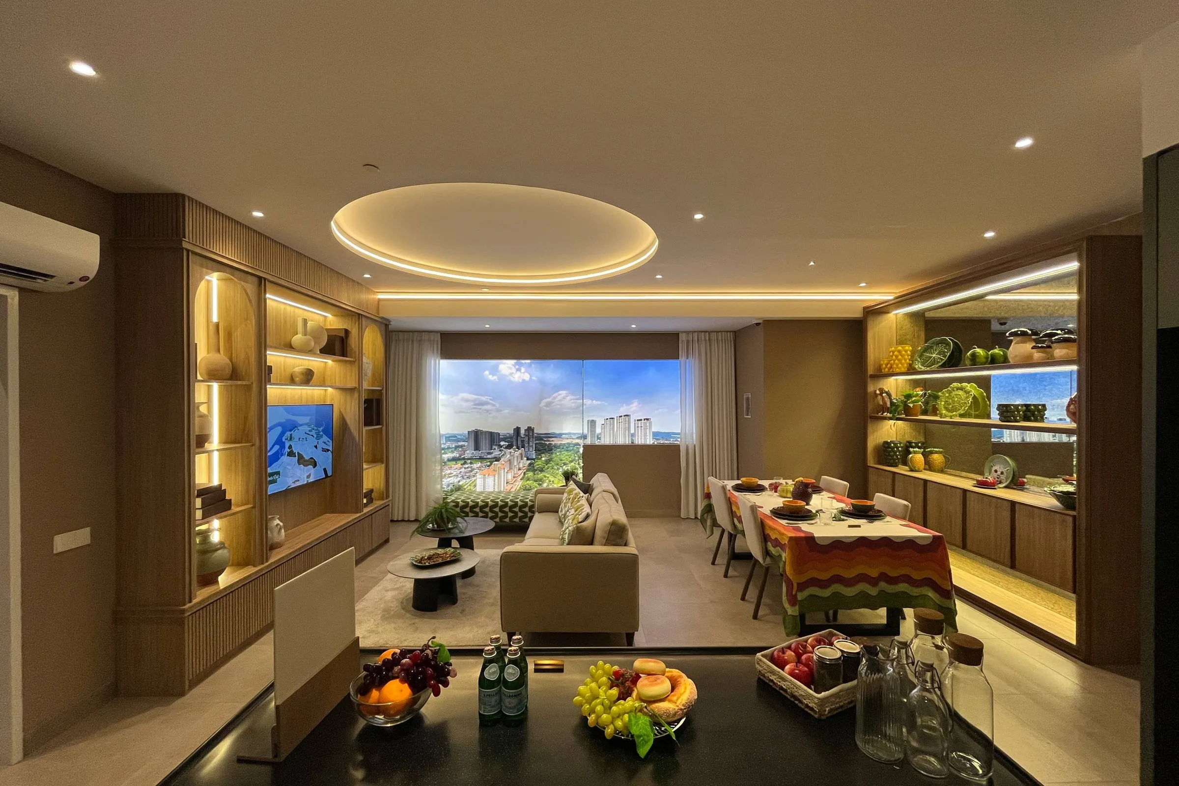 A show unit living and dining room at The Queenswoodz, facing Bukit Jalil