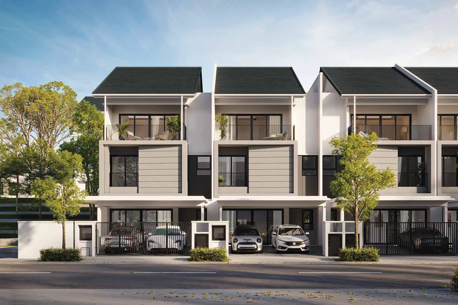 Seri Embun three-storey superlink homes with 2-car porches