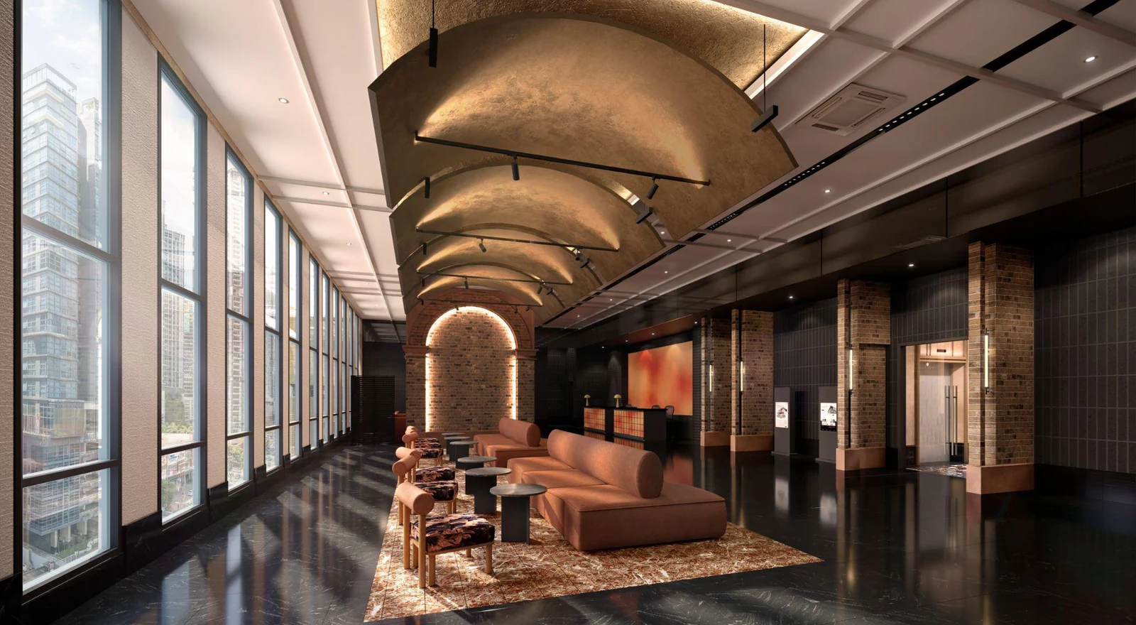 The reception lobby at Phoeniz Suites