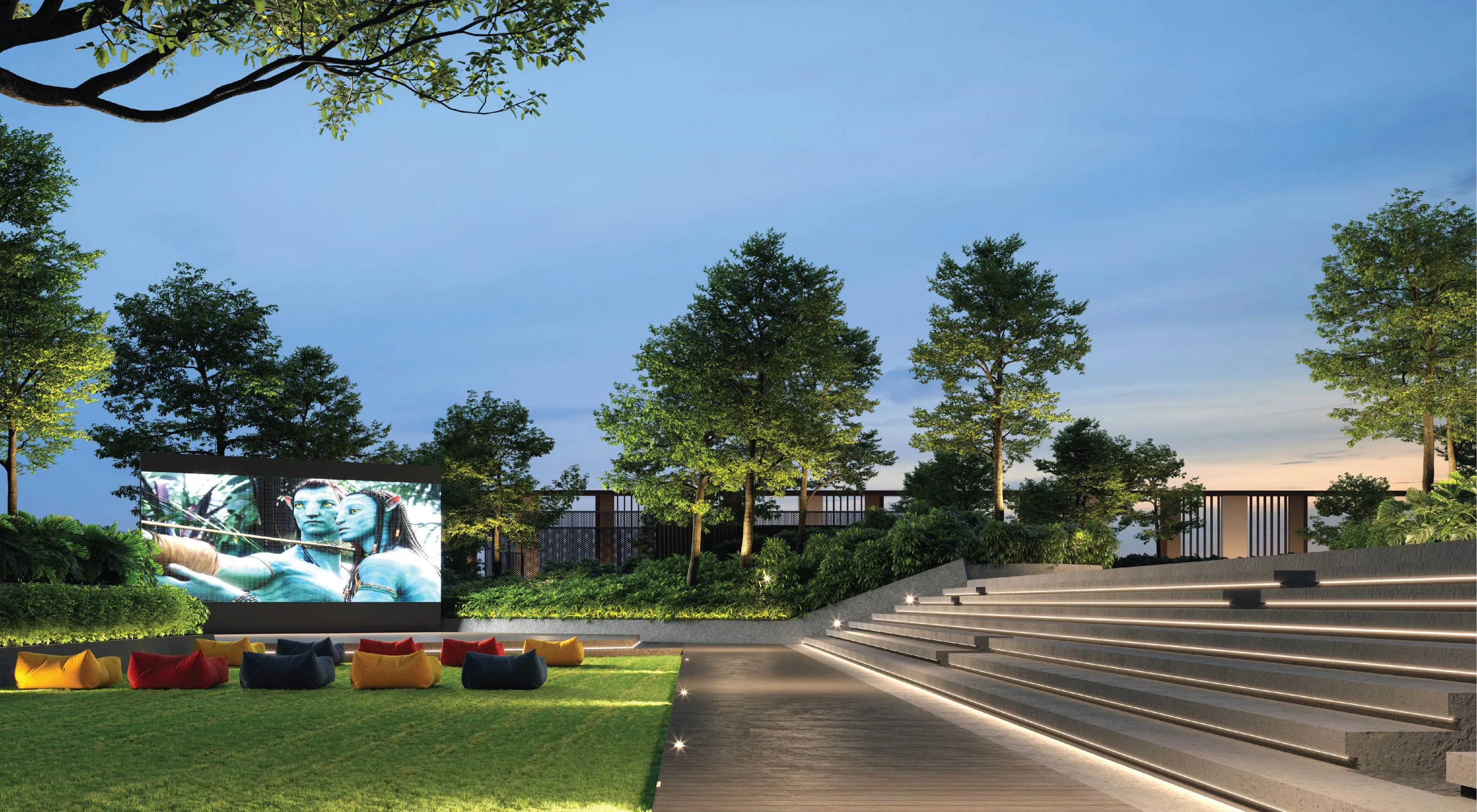 The open event lawn and amphitheatre at The Atera