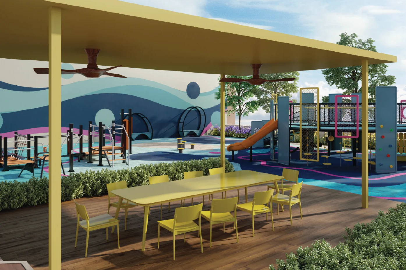 Butterscotch Garden, a shaded play and dining area on the Level 8 podium of The Vividz