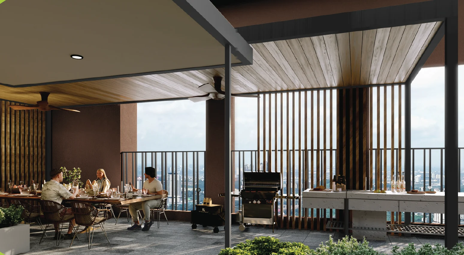 The Grill Garden on Level 57 of The Vividz, facing the city